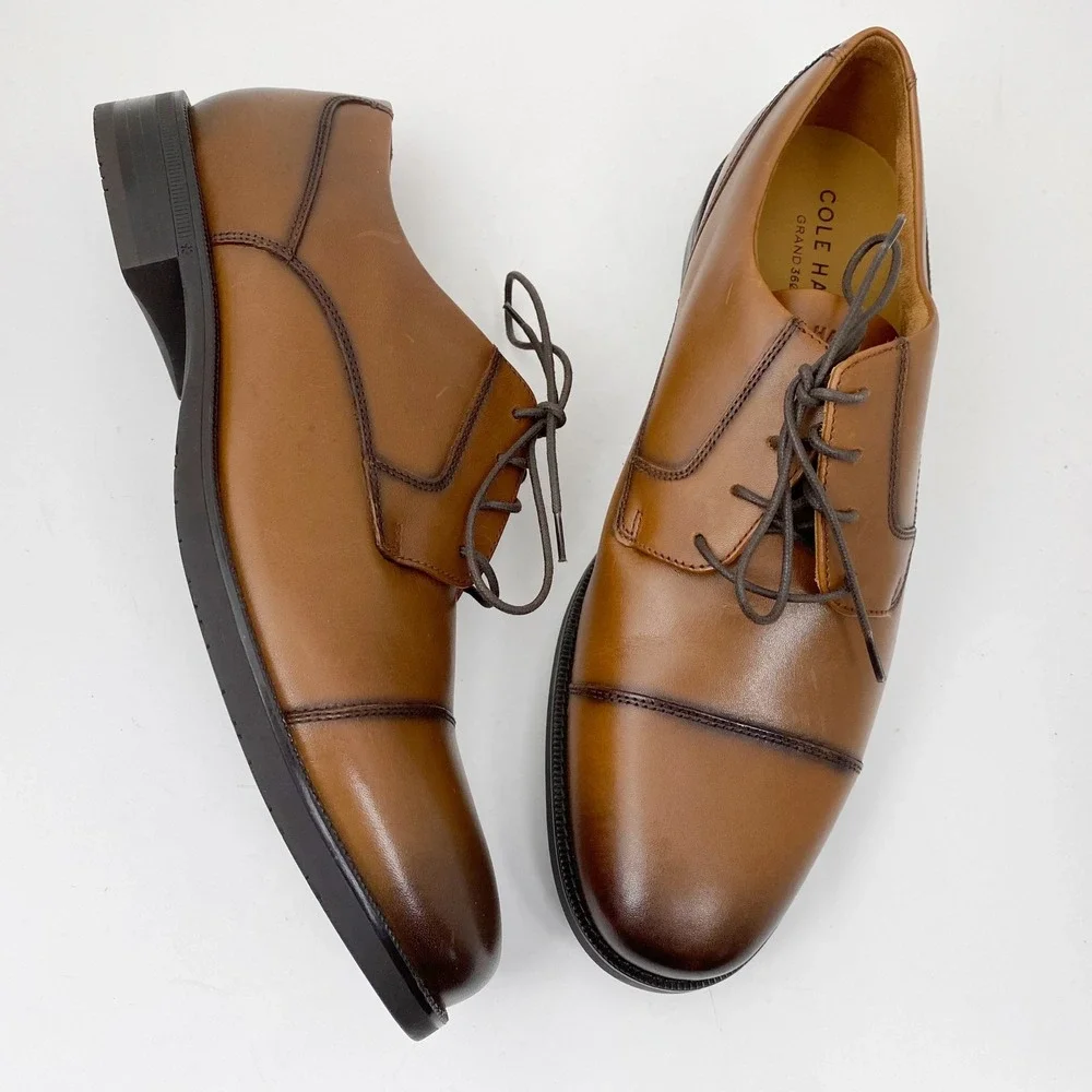 Cole Haan Bedford Grand 360 Cap Toe Oxford Mens 12 M British Tan Leather NWOB